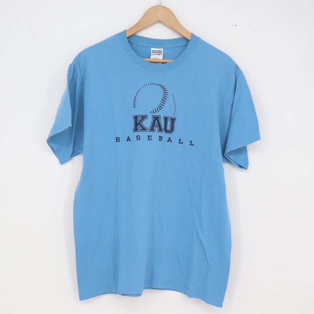 KAU T-shirt Mens L Baseball Blue Jerzees Heavyweight Blend Excellent